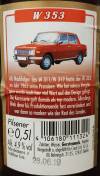 Die Autos des Ostens Pilsener - Wartburg 353 Etikett