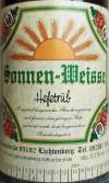 Sonnenbräu Lichtenberg Sonnen-Weisse Hefetrüb Etikett